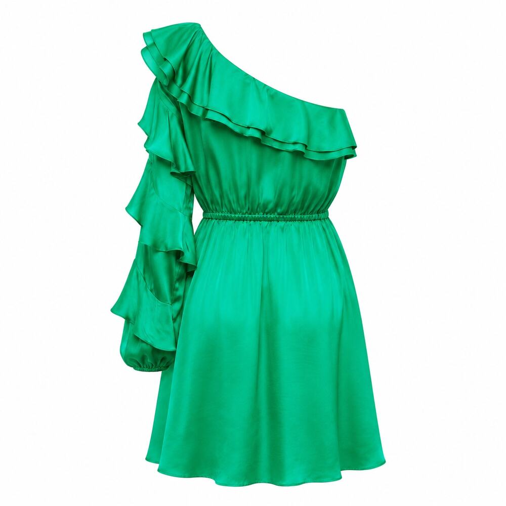 THE KOOPLES One Shoulder Satin Mini Dress NWOT US Size 6 SMALL - Picture 3 of 5